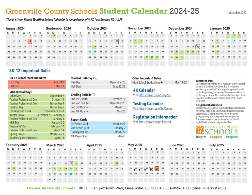 greenville school county 2024 2025