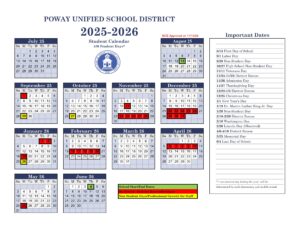 Poway Unified School District School Calendar 25-26 [PDF]