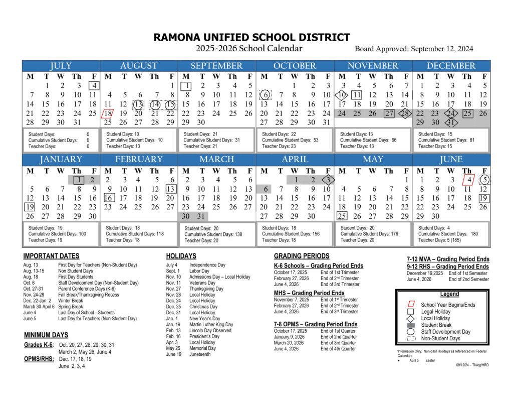 Ramona Unified School District 25-26 PDF