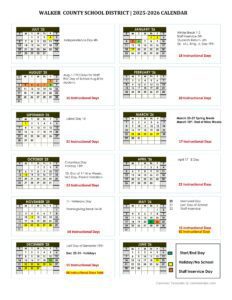 Walker County school calendar 25-26
