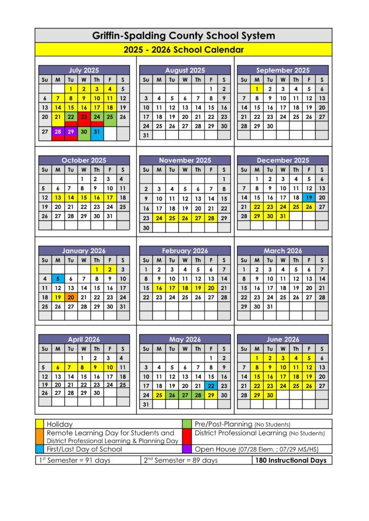 griffin spalding schools calendar