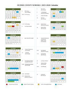 Oconee County schools calendar 25-26