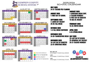 Lumpkin County Schools calendar 25-26