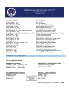 clay county schools calendar 25-26