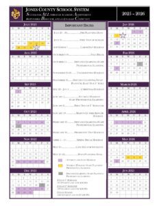 JONES COUNTY SCHOOLS CALENDAR