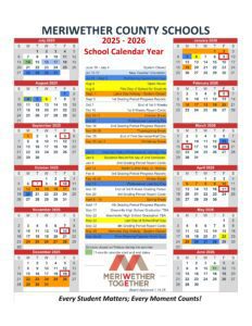 Meriwether county schools calendar 25-26