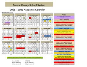 greene county school calendar 25-26 ga
