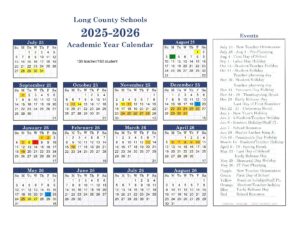 Long County schools calendar 25-26