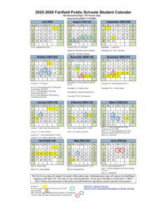 Fairfield County ct schools calendar 25-26