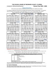 Broward County School Calendars 25-26