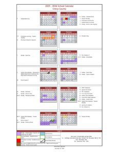 CITRUS COUNTY SCHOOLS CALENDAR 25-26