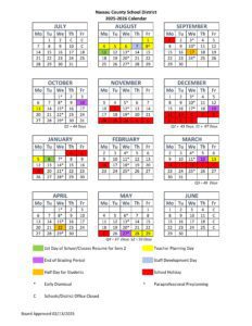 Nassau County Schools Calendar 25-26