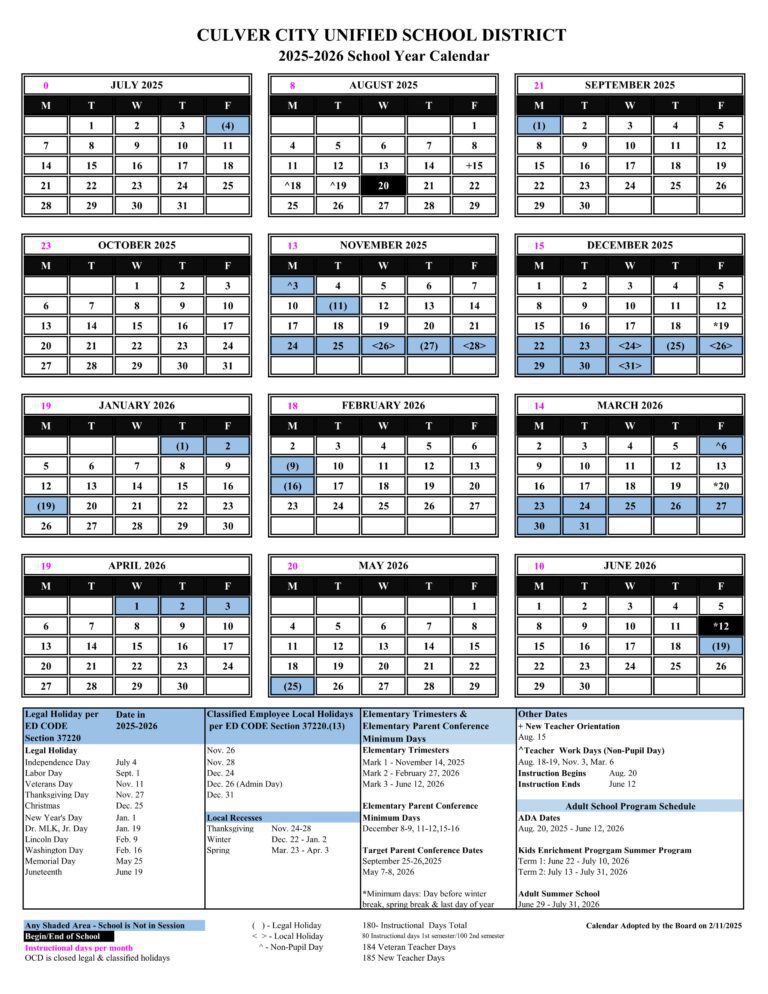 Culver City Unified School District 25-26