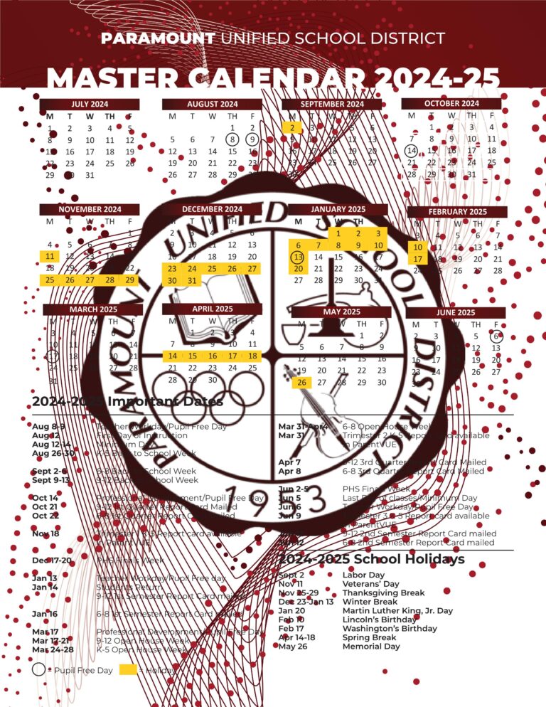 Paramount Unified School District Calendar 25-26
