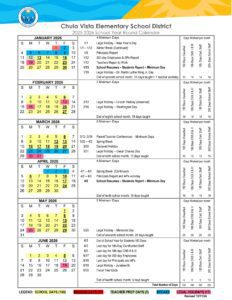Chula Vista Elementary School District Calendar 25-26