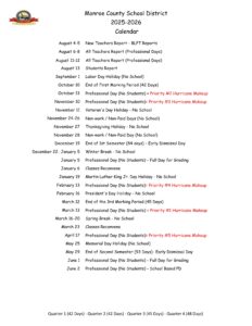 Monroe County schools calendar 25-26