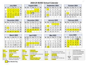 Bonsall Unified School District calendar 25-26