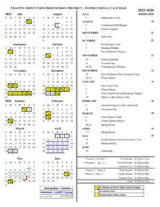 Chaffey Joint Union High School District Calendar 25-26 [PDF]