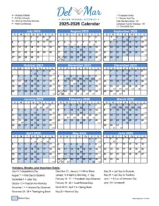 Del Mar Union School District Calendar 25-26
