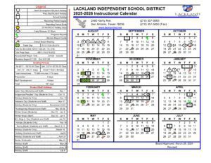 LACKLAND ISD CALENDAR 25-26