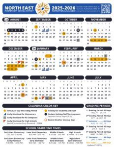 North East NEISD School Calendars 25-26