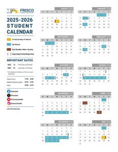 FRISCO ISD SCHOOL CALENDAR 25-26