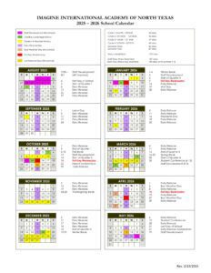 Imagine International Academy of North Texas Calendar 25-26