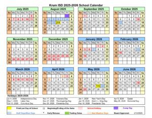 krum isd school calendar 25-26