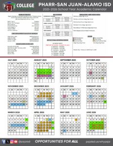 PHARR-SAN JUAN-ALAMO ISD psja calendar 25-26