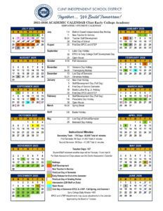 CLINT isd school calendar 25-26 CECA