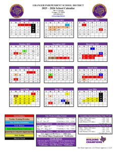 GRANGER ISD SCHOOL CALENDAR 25-26
