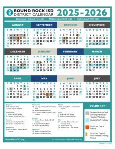 ROUND ROCK ISD school calendar 25-26