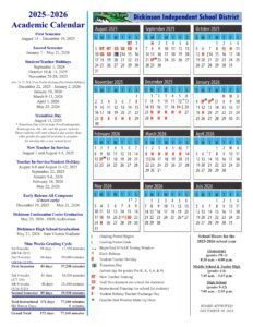 DICKINSON ISD SCHOOL CALENDAR 25-26