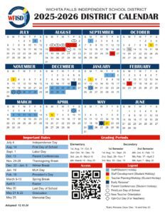 wfisd wichita falls school calendar 25-26
