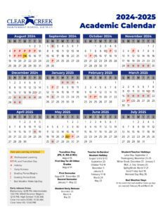 Clear Creek ISD Schools Calendar 24-25