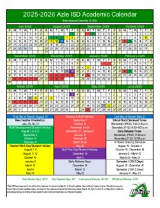 AZLE ISD SCHOOL CALENDAR 25-26