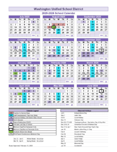 Washington USD Fresno Calendar