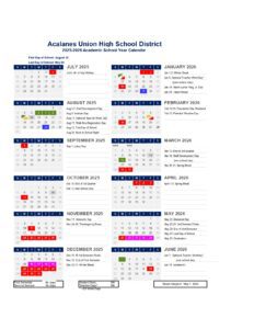 Acalanes Union High School District 2025-2026 Calendar