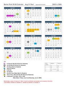 Bethel Park school district calendar