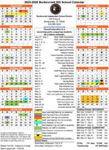 Burkburnett ISD School Calendar