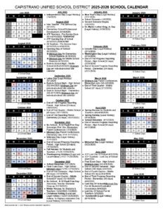 CAPISTRANO UNIFIED SCHOOL DISTRICT Calendar