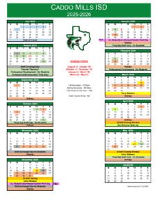 Caddo Mills ISD School Calendar 25-26