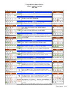 CAMPBELL UNION SCHOOL DISTRICT CALENDAR 25-26
