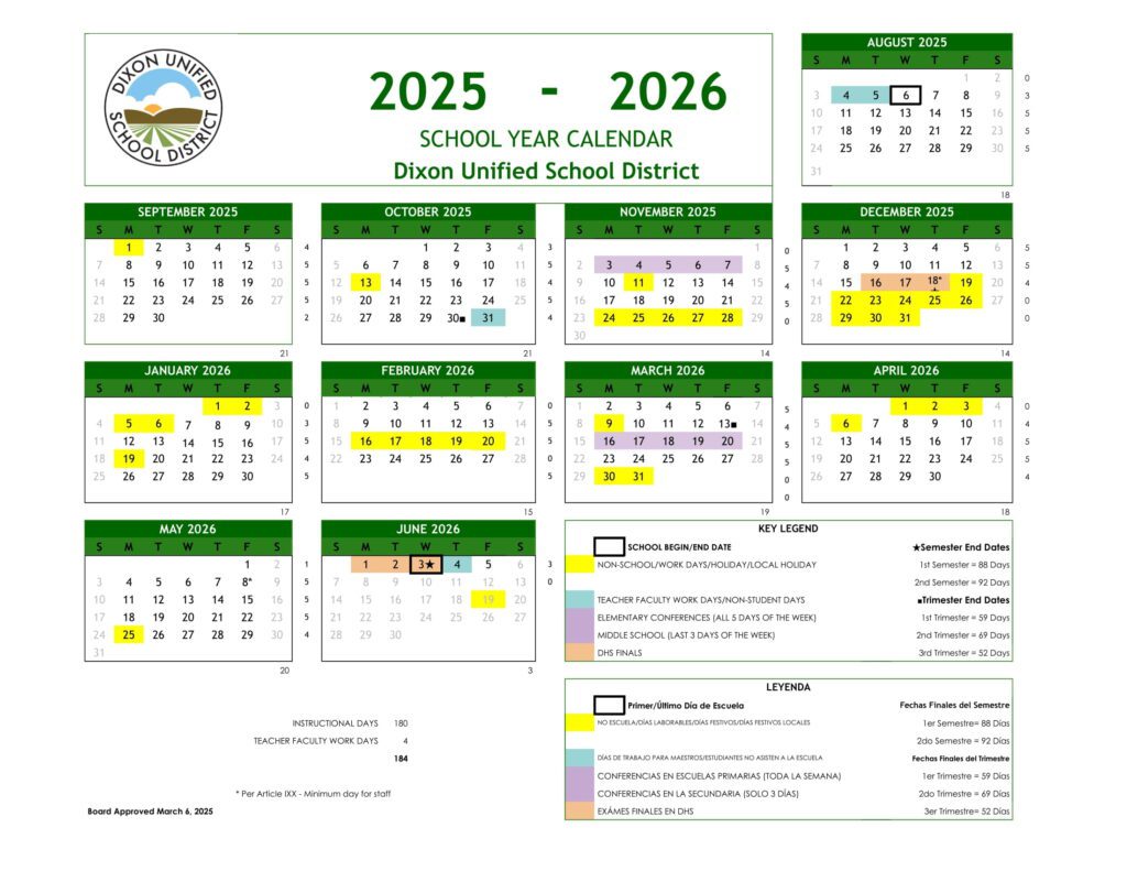 Dixon Unified School District 25-26