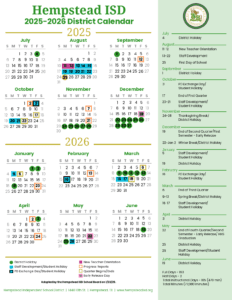 Hempstead ISD School Calendar 25-26Hempstead ISD School Calendar 25-26