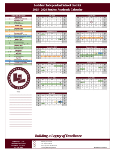 LockHart ISD School Calendar 25-26