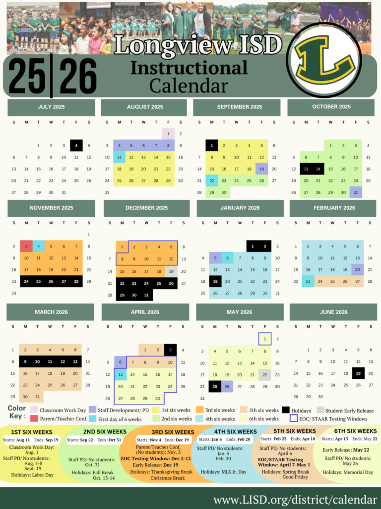 Longview ISD School Calendar 25-26 Revised [PDF]