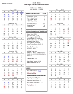 MCGREGOR ISD School Calendar 25-26 [pdf]