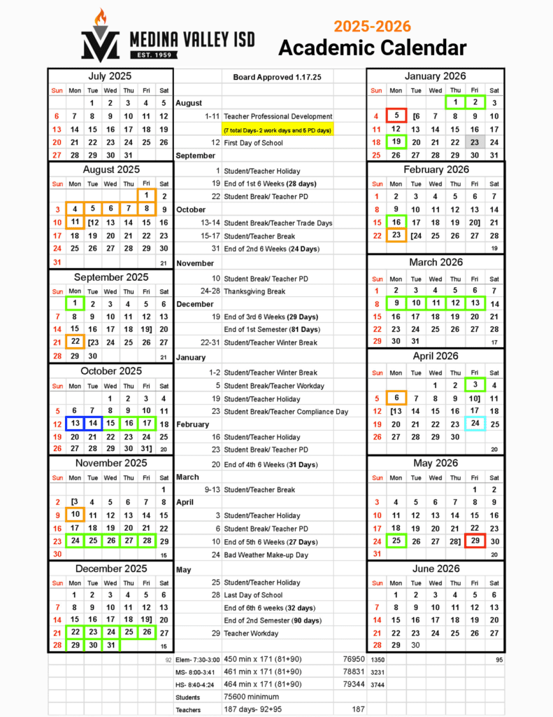 Medina VALLEY ISD 25-26