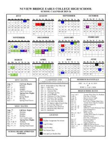 NUVIEW BRIDGE EARLY COLLEGE HIGH SCHOOL Calendar 25-26